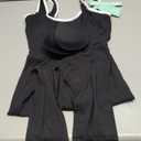 INNO MINT One Piece Workout Jumpsuits for Women - Yoga Full Length Romper with Square Neck and Contrast Trim, Sleeveless Tummy Control Unitard for Gym, M