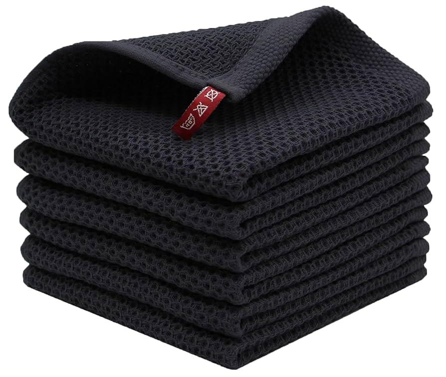 Premium Cotton Towel Gray 6 Pack Size 12x12 in