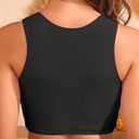 Tempt Me Women's Sports Bra Swimsuit Scoop Neck Bikini Top Racerback Swim Crop Top Padded Bathing Suit (XL)