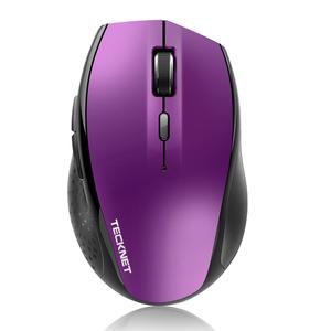 TECKNET Bluetooth Mouse, 4800 DPI Wireless Mouse, 2-Year Battery 6 Adjustable DPI, 6 Buttons Compatible with Laptop/Windows/Computer - Purple