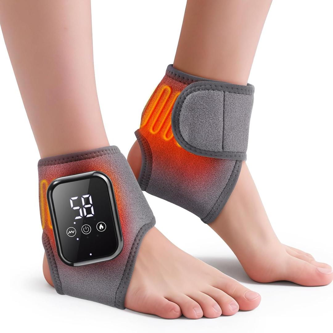 2PCS Foot Massager for Neuropathy and Plantar Fasciitis, Cordless Foot and Ankle Massager for Heel, Arch & Ankle Relief, Portable for Home Travel Use