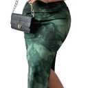 Women's Summer Strapless Dresses 2025 Maxi Bodycon Tube Top Dress Floral Beach Vacation Clothes for Women (Green, M)