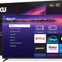 Roku Smart TV  65-Inch Pro Series 4K QLED RokuTV with Backlit Roku Voice Remote Pro, Dolby Vision IQ, 120Hz Refresh Rate  Live Local News, Sports, Gaming
