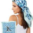 AWAYTR 35” Alphabet Head Scarf for Women Like Silk Scarf for Hair Scarves Hair Bandana For Women Headscarf Hair Wrap Scarfs Neck (K) Pack Of 3