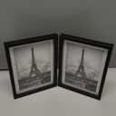 5x7 Double Picture Frame Wooden Hinged Photo Frame Definition Glass Stand Vertically on Desktop or Tabletop Black