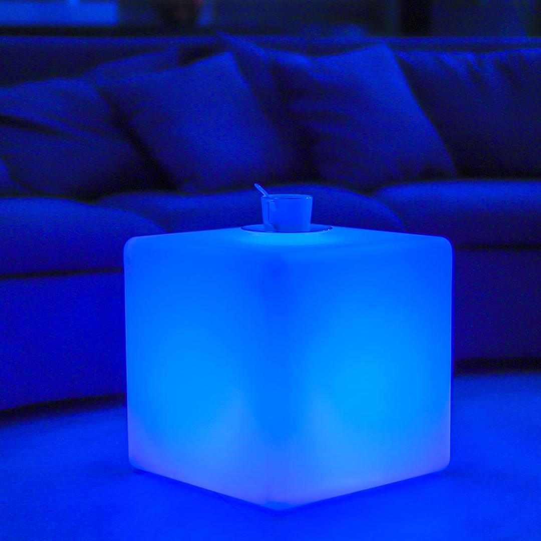 LOFTEK 20-inch LED Cube Lights: Rechargeable RGB Colors Changing Light with Remote Control, IP65 Waterproof LED Furniture Cube Chair Table Night Lighting for Home Outdoor Pool Bar Party Dcor