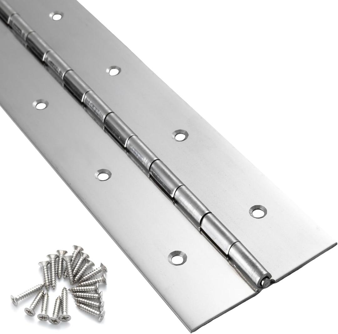 Heavy Duty Piano Hinge 36 Inch x 2 Inch Width, 0.047'' Thick Stainless Steel Continuous & Piano Hinge for Cabinet, Door, Toolbox, Wooden Box, Metal Plate, Furniture, Industrial Project