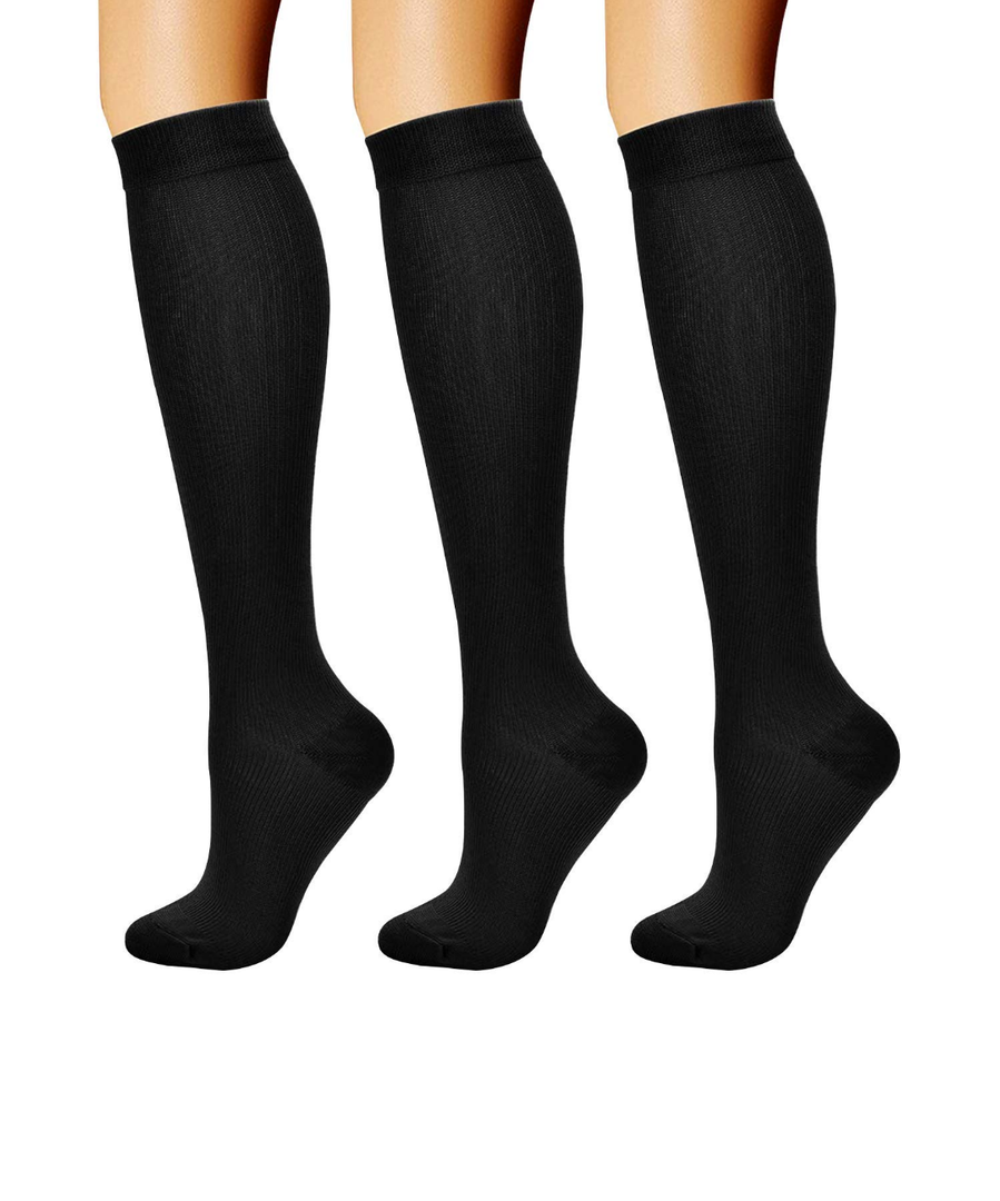 CHARMKING Compression Socks for Women & Men Circulation (3 Pairs) 15-20 mmHg is Best Support for Athletic Running Cycling S/M