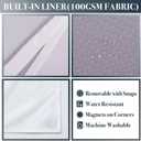 N&Y HOME Waffle Weave Shower Curtain with Snap-in Fabric Liner & 12 Metal Hooks Set - Hotel Style, Waterproof & Washable, Heavyweight Fabric & Mesh Top Window - 71x72, Lavender