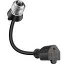 Feekoon 1 Pack 2 Outlet Light Socket Adapter, Convert E26/E27 Bulb Socket to 3 Prong Outlet with Extension Cord, Light Bulb Plug Adapter Converter Suitable for Outdoor Porch Garage Patio Use (Black)