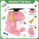 Farochy Graduation Dinosaur Stuffed Animal 2025 Graduation Plush Gifts Graduation Plush Stuffed Kindergarten Graduation Gifts Kids Graduation Gift, Pink