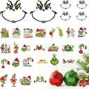 42 Pcs Christmas Face Transfers Stickers 6 Inch 3 Inch Large Small Faces Eyes Vinyl Decals for Crafts Glass Drinking Cups Ornaments Wood Decorations Balls Holiday Party Supplies (face42)