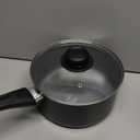 GoodCook Everyday Sauce Pan with Lid Ceramic Nonstick Aluminum Construction for Even Heating Non-Toxic PTFE & PFOA Free, 3-Quarts, Black