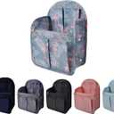 Vercord Backpack Organizer Insert Liner Hanging Travel Bag in Bag with Many Pockets Blue Flamingo, Large