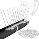 Patelai 50 Pcs Gutter Clips for Bird Spikes Deterrents 1.89 x 1.69 in Pigeon Repellent Essential Item for Rain Gutters Stop Seagulls Birds Stay 
