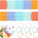 30 Pcs Reusable Plastic Card Holders for Yoto Cards with 9 Ring Loops, Portable Card Holder for Yoto Mini Player Audio Cards, Kids Travel Carrier, Yoto Accessory Organizer Storage Set