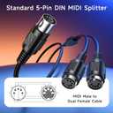 Cable Matters 5-PIN DIN MIDI Splitter Cable (Dual MIDI Cable) - 0.5 Meters / 1.6 Feet