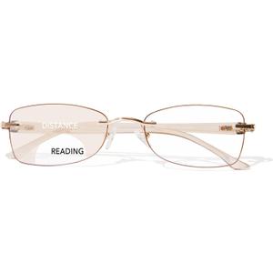 Rimless Bifocal Reading Glasses for Women Frameless Blue Light Blocking Bifocal Clear Top Readers With Tinted Edge, 1.0X