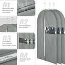 24"X40" 12PACK Garment Bags for Hanging Clothes Travel Suit Cover Bag for Closet Storage with Clear Window Non-Woven Fabric Protector Bag with Zipper for Suits,Coats,Shirt,Jackets,Sweaters Gray