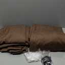 Dutch Cocoa 90 Inch Linen Curtains Pinch Pleated for Living Room Bedroom Dining Boho Brown Light Filtering Pinch Pleat Drapes Hooks Rings Back Tab Semi Sheer Dark Brown Window Curtains 2 Panels