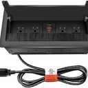Embedded mesa Power Outlet Box;Conference Table Power Hub; 4 AC TR Outlets, USB-A USB-C PD 20W Fast Charging 6.5FT 16 AWG UL Cable for Office Home - Brushed Black