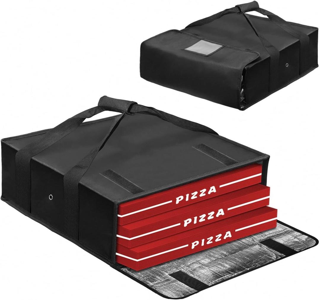 Insulated Pizza Delivery Bag,Pizza Warmer Bags, Insulated Food Delivery Bag, Premium Large 20 X 20 X 6 Inch Takeway Bags Suitable For Cold and Hot Food,Pizza,Home Delivery