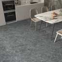 BOMENG 24"x591" Marble Peel and Stick Flooring Roll Vinyl Floor Tiles Waterproof Stick on Flooring Matte PVC Floor Contact Paper for Floors Dark Grey Vinyl Laminate Flooring for Kitchen Bathroom
