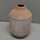 SIDUCAL Ceramic Rustic Farmhouse Vase, Sand Glaze Finish Boho Vase, Pottery Decorative Flower for Home Decor, Table, Living Room Decoration, Shelf Decor, Mantel, 7 Inch, Beige