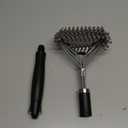 BESPORTBLE Portable Camping Grill Brush with Scraper Ergonomic Handle BBQ Cleaning Tool for Outdoor Grills Reusable Barbecue Scrubber for Thorough Stain Removal and Easy Storage