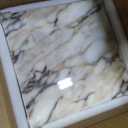 Luxury Marble Side Table,Square End Table for Modern Sofa and Bed, Living Room, Sofa, BedroomCalacatta Viola, 11.8"l X 11.8"w X 19.6"h