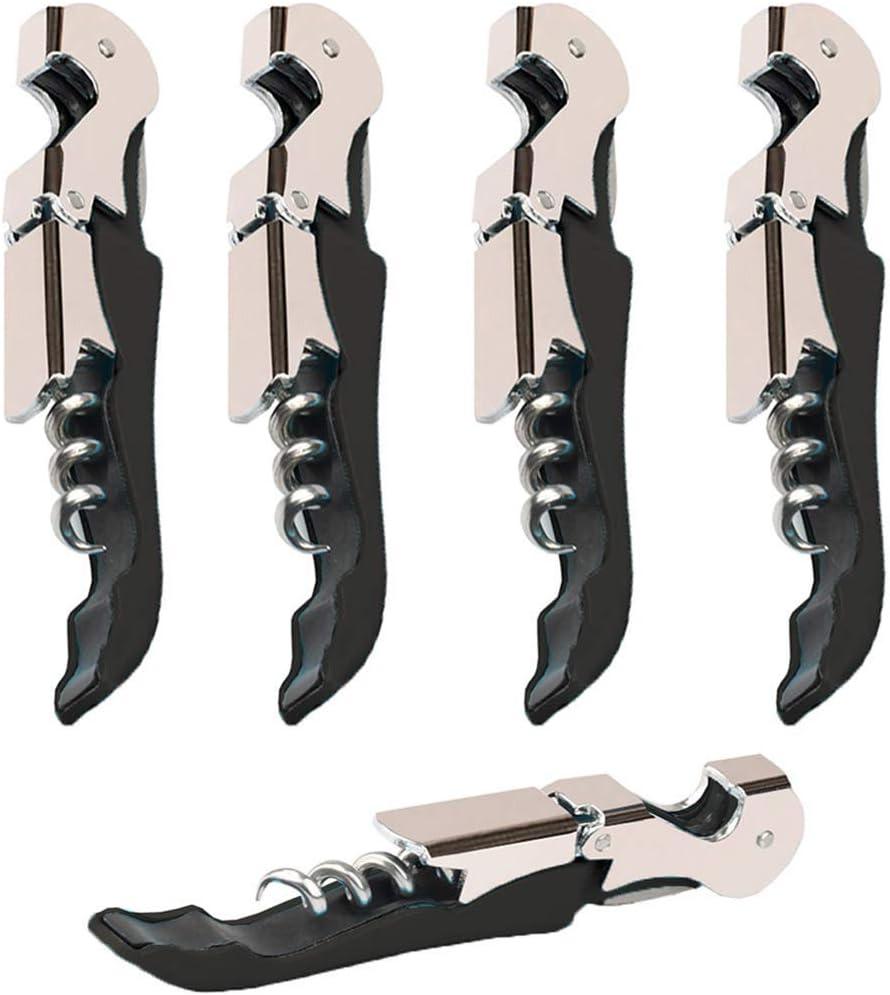 Professional Waiter Corkscrew, Openers Set (4 PCS),Upgraded with Heavy Duty Stainless Steel Hinges  Key for Restaurant Waiters, Sommelier, Bartenders (Black 4 Packs)