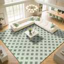 LBRO2M Machine Washable Rug Soft Pet Friendly Carpet 8X10 Green