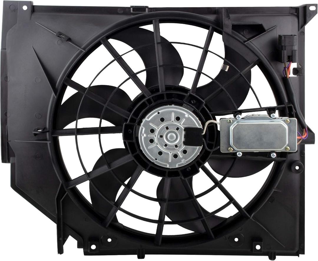 BOXI 621-199 Radiator Cooling Fan Assembly Fit for BMW E46 3-Series 1999-2005 320i 323Ci 323i 325Ci 325i 325xi 328Ci 328i 330Ci 330i 330xi 17117561757