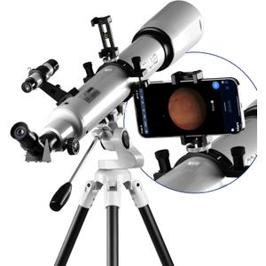 ESSLNB Telescope for Adults, 80mm Aperture 700mm Astronomy Telescopes for Beginners, High Transmission Travel Professional Refractor Telescope with Stargazing APP Wireless Remote Phone Adapter 