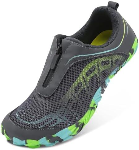 Scurtain Unisex Mens Womens Water Shoes Athletic Sports Aqua Shoes Barefoot Hiking Water Shoes Quick Dry Yoga Pool Swim Surf Beach Walking Shoes with Zipper Size 39