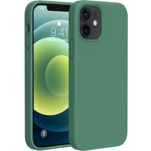 Miracase Compatible with iPhone 12 Case and iPhone 12 Pro Case, Liquid Silicone Gel Rubber Full Body Protection Shockproof Drop Protection Phone Case for iPhone 12/12 Pro 6.1 inch, Acacia Green
