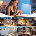 White crown LED Desk Lamp Dimmable Table Lamp Reading Lamp with USB Charging Port, 5 Lighting Modes, Sensitive Control, 30/60 Minutes Timer (White, First-Generation)