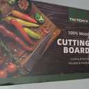 THETCHRY Cutting Boards for Kitchen, Checkered Cutting Board Upgraded, Acacia Wood Chopping Board with Juice Grooves & Handles, Large Butcher Block Serving Tray with Gift Box, 17"X12"X0.8"