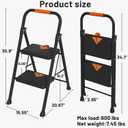 2 Step Ladder,2 Step Ladder Folding Step Stool with Extra Large
