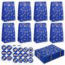 24 Pcs Blue Hedgehog Party Gift Bags Blue Gold Ring Paper Goodie Bags Video Game Treat Bag 9.4 x 5.1 x 3.1 Inches for Birthday Supplies Candy Boys Girls