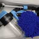 Car Wash Foam Gun for Garden Hose, Foam Cannon Car Wash Kit with Microfiber Wash Mitt, High Pressure Nozzle & 3 Spray Modes, Hose Foam Blaster for Cars, Trucks, RV, Motorcycle Cleaning - Blue