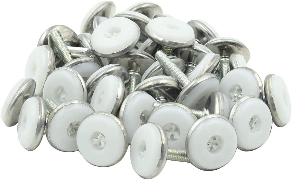 36PCS Screw on Furniture Glides Adjustable Furniture Leg Base Leveller M6 x 25mm Thread Length
