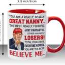 2 x Valentine Day Gift for Nanny, Nanny Gifts for Grandma, Best Nanny Present From Granddaughter, Grandson for Christmas, Birthday, Mothers Day, Funny Nanny Gifts Idea, Nanny Ceramic Mug 11Oz