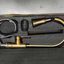 Gold Brushed Nickel Kitchen Faucet with Pull Down Sprayer, Vintage 3 Mode Sprayer Kitchen Sink Faucet for Praticial Use, Antique Farmhouse Style, Deck Mount