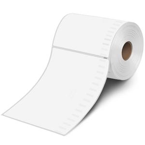 100 PCS 4"x 6" Direct Thermal Labels White Perforated Shipping Label, Compatible with DYMO 4XL 1744907,Zebra, Rollo, Jadens, Nelko, 220 Labels per Roll, 1 Roll