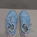 K KIP WOK Girls Glitter Sneakers Sparkle Slip On Walking Shoes for Kids/Children Breathable Running Sneakers (7 Toddler, Ice Blue)