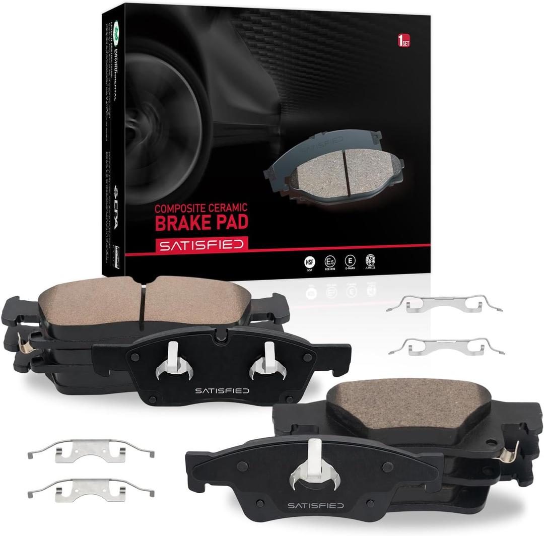 SATISFIED Ceramic Front Rear Brake Pads Kit D1904 D1498 Fit For Chevrolet Colorado 2015-2020, For GMC Canyon 2015-2020