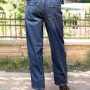 Flamingals Women's Mid Waist Straight Leg Jeans Drawstring Cropped Jeans Women Stretchy (XXXL)