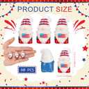 Qunclay 60 Pcs 4th of July Mini Gnomes, Patriotic Resin Figurines for Independence Day 250th Anniversary Table Decor, Red White Blue USA Party Favors