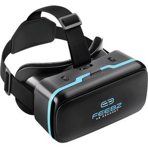 VR Headset for iPhone & Android 1.0 - for Kids | with Links to 3D VR Videos + VR Games for Android | Virtual Reality Goggles Set for Phones 4.5"-6.5" (Blue)